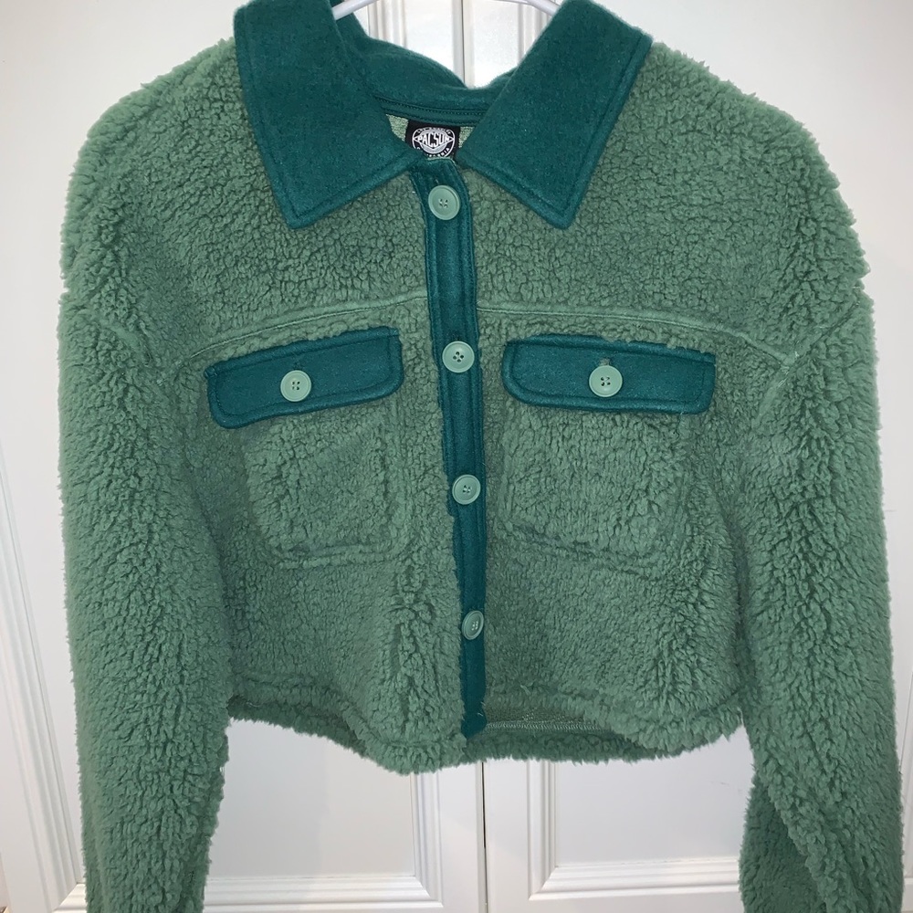 PACSUN TEDDY BEAR STYLE BUTTON UP SWEATER